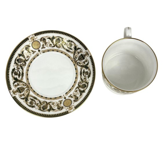 1969 Royal Worcester Windsor Fine Bone China Cup & Saucer White & Gold - Picture 9 of 11